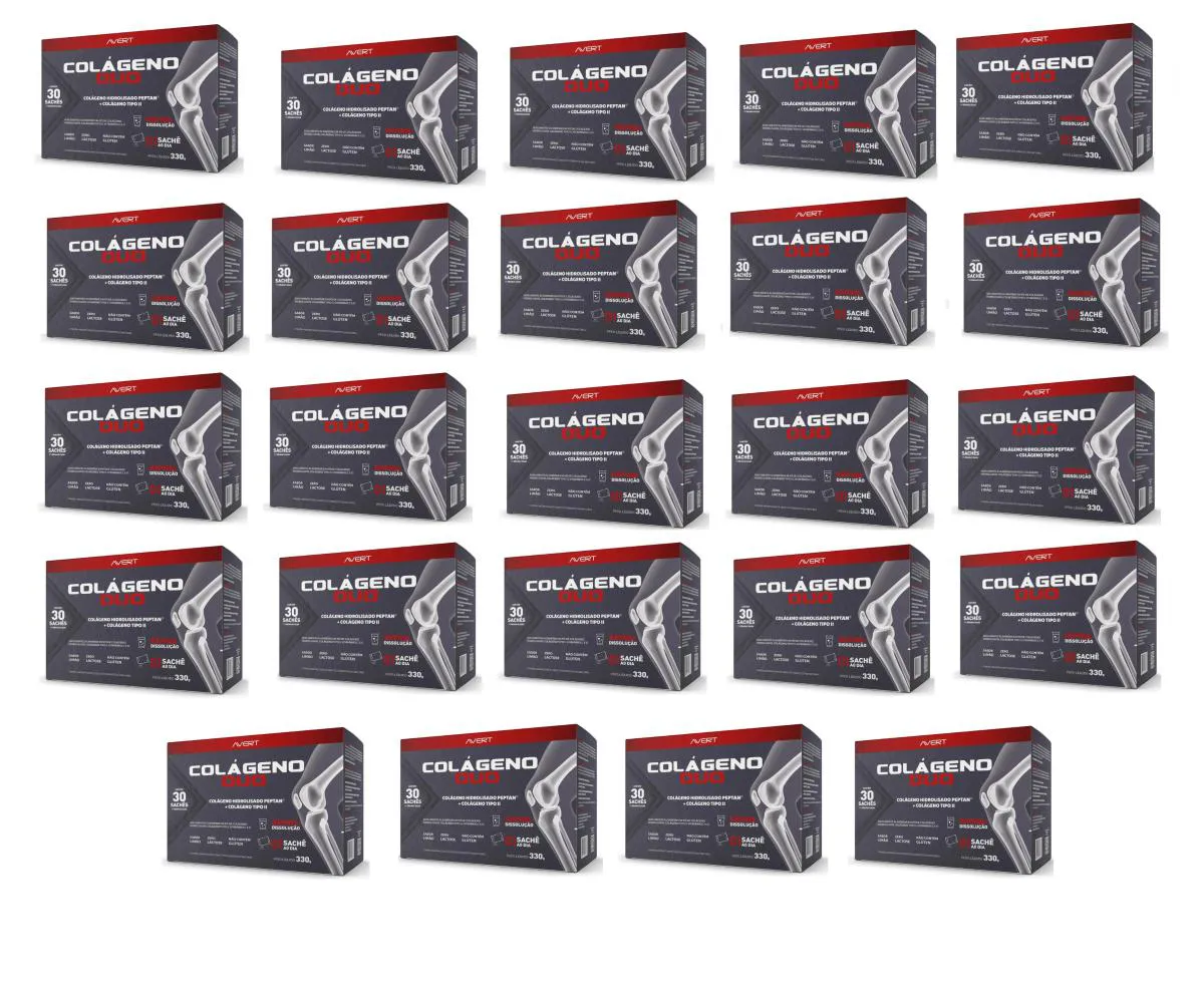 KIT 24 SUPLEMENTO COLáGENO DUO TIPO II 30 SACHêS 11G  BIOLAB