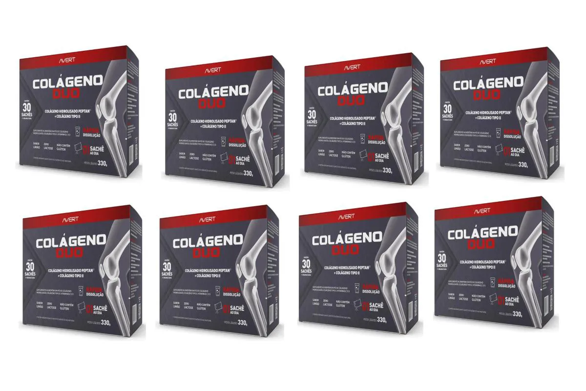 KIT 8 SUPLEMENTO COLáGENO DUO TIPO II 30 SACHêS 11G - BIOLAB