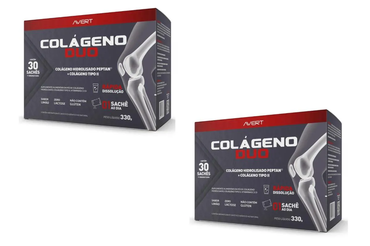 KIT 2 SUPLEMENTO COLáGENO DUO TIPO II 30 SACHêS 11G - BIOLAB