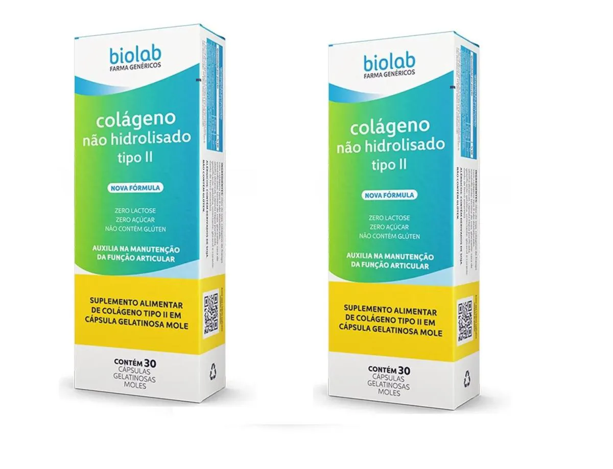 KIT 2 SUPLEMENTO COLáGENO TIPO II 30CPS - BIOLAB