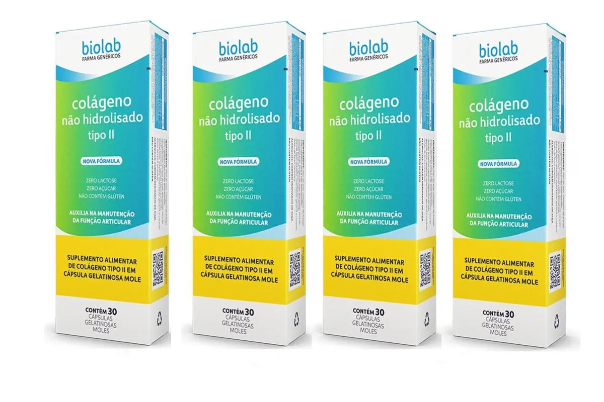 KIT 4 SUPLEMENTO COLáGENO TIPO II 30CPS - BIOLAB