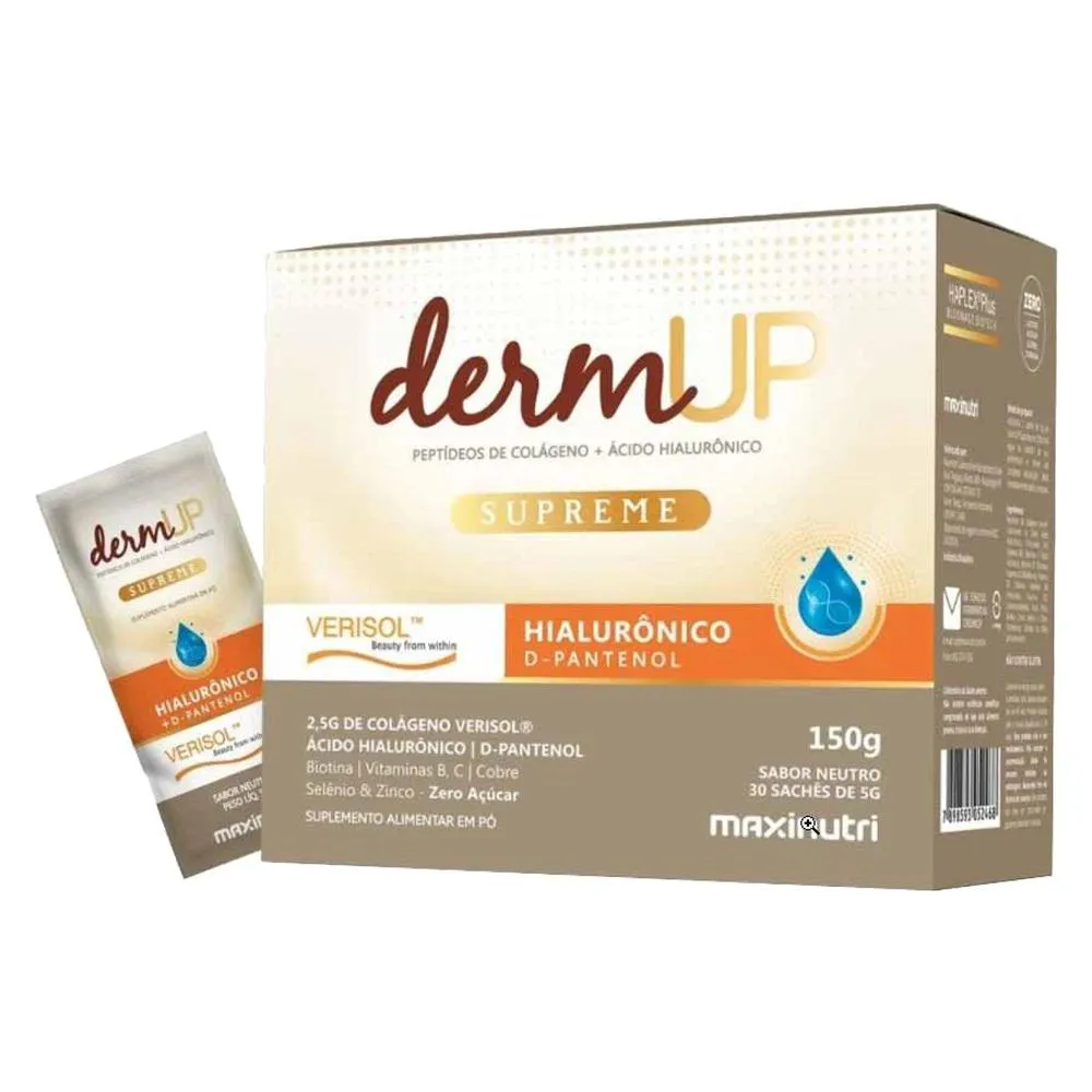 DERMUP COLáGENO VERISOL COM ACIDO HIALURôNICO + D-PANTENOL 30 SACHES MAXINUTRI