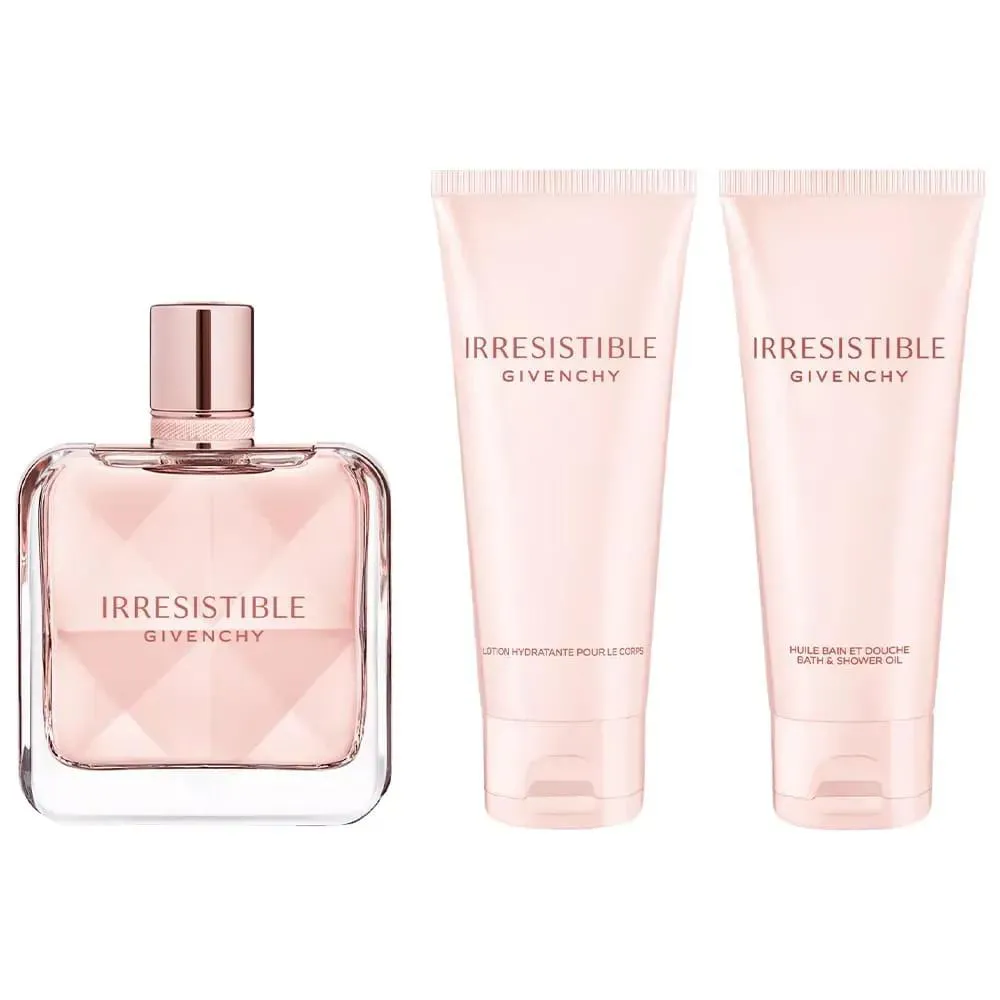 KIT IRRESISTIBLE EAU DE PARFUM 80ML + LOÇÃO CORPORAL 75ML + ÓLEO DE BANHO 75ML
