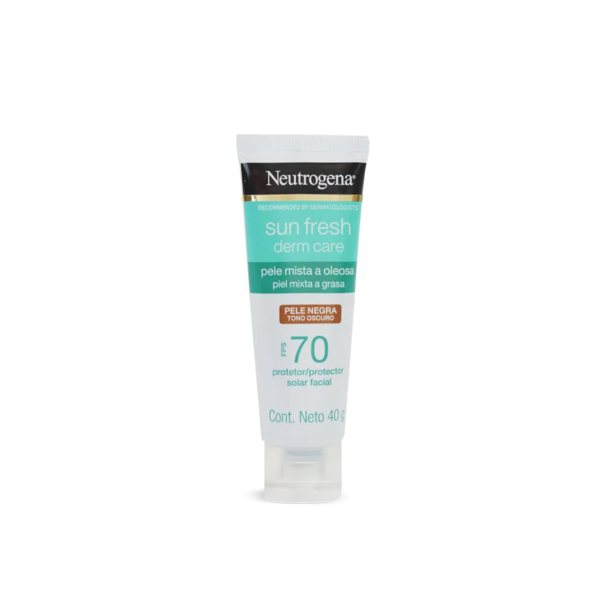 Protetor Solar Facial FPS 70 Neutrogena Sun Fresh Derm Care Pele Negra 40g