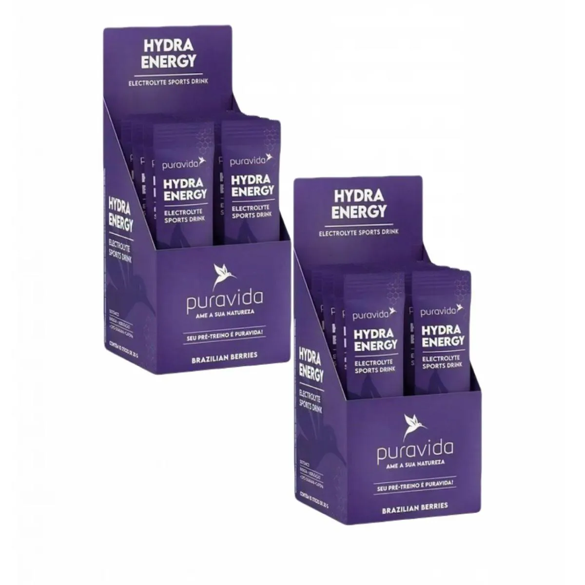2X HYDRA ENERGY ELETRóLITOS- BERRIES- BOX C/10 UN - PURAVIDA Brazilian Berries