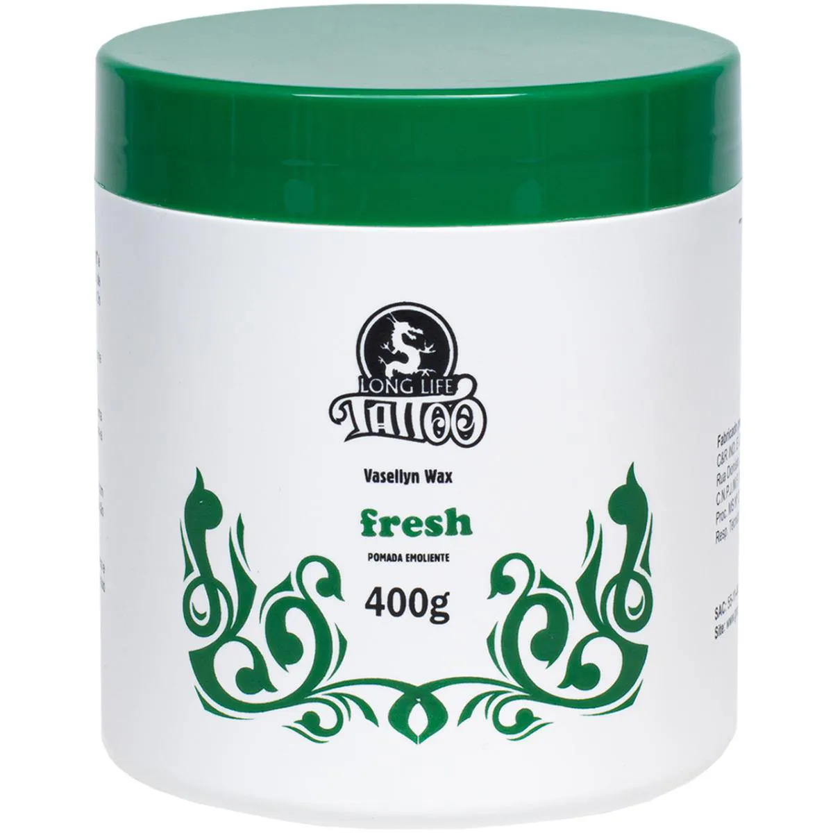 VASELINA PARA TATUAGEM FRESH 400G C/ATIVO CALMANTE NATURAL