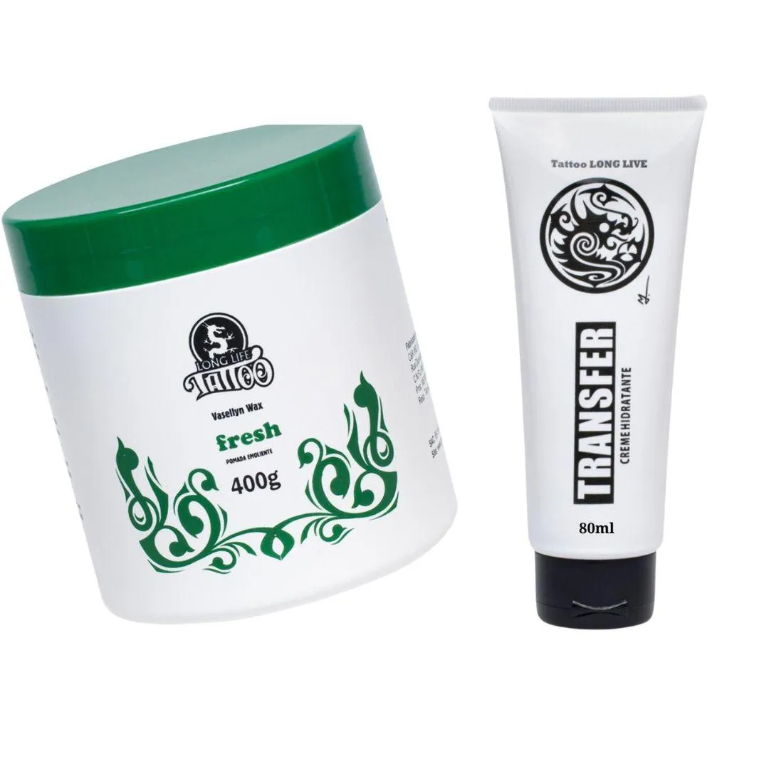 VASELINA FRESH 400G + TRANSFER CREME 80ML KIT TATUADOR