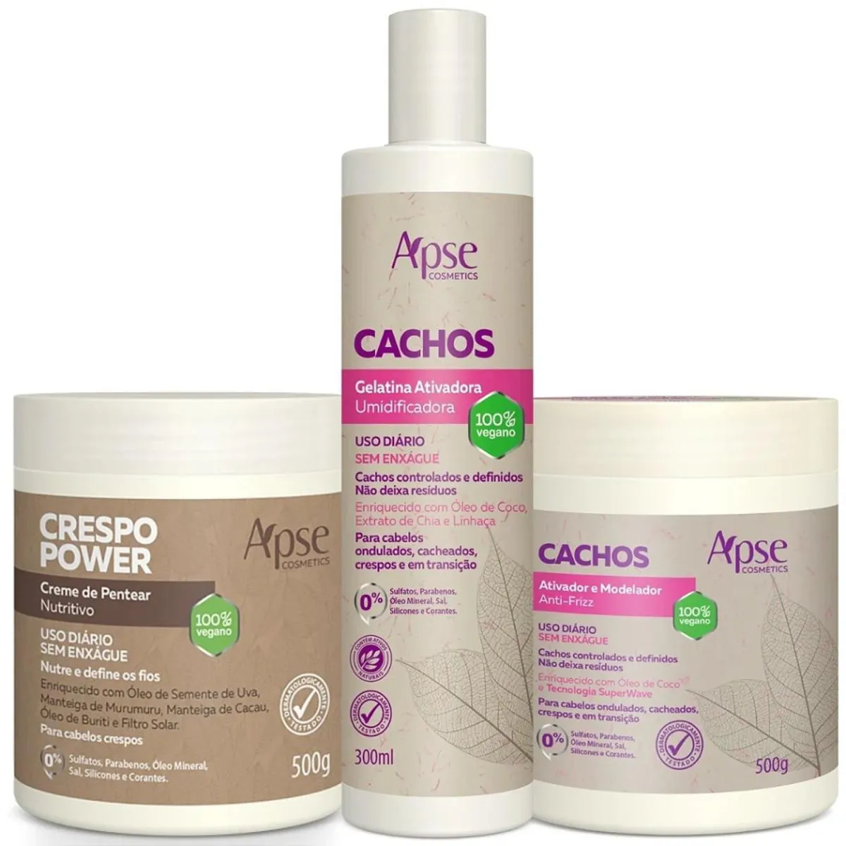 APICE KIT CACHOS ATIVADOR E GELATINA + CRESPO POWER CREME DE PENTEAR
