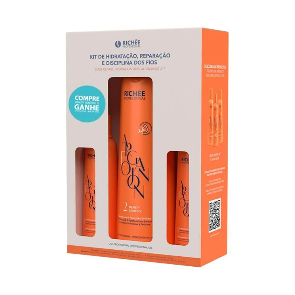 RICHéE ARGAN E OJON SHAMPOO 250ML + MáSCARA 250ML + BEAUTY CONTROL 1L