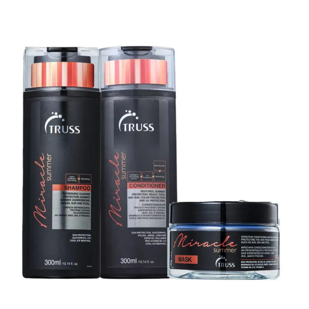 TRUSS MIRACLE SUMMER SHAMPOO 300ML + CONDICIONADOR 300ML + MáSCARA SUMMER