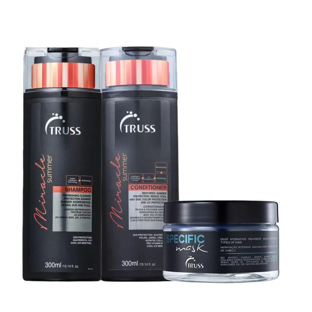 TRUSS MIRACLE SUMMER SHAMPOO + CONDICIONADOR 300ML + SPECIFIC 180ML