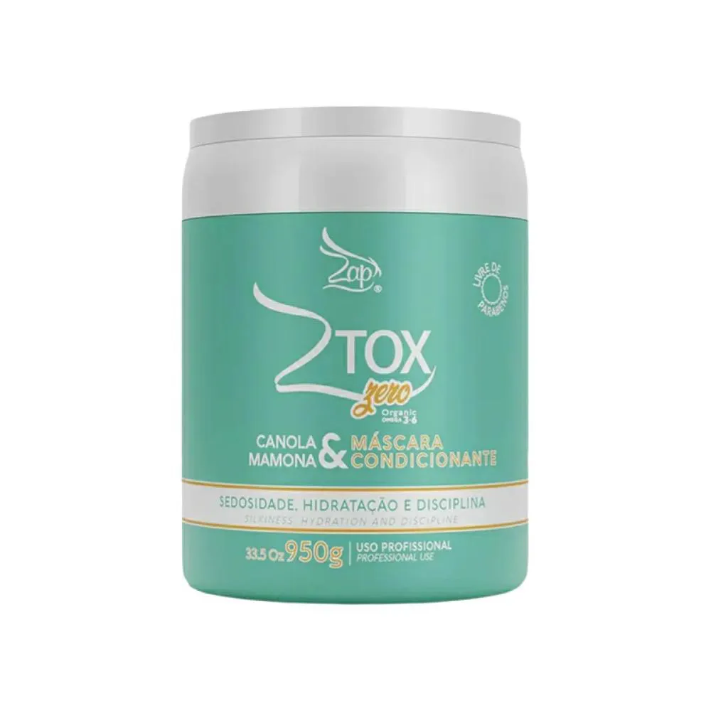 ZAP ZTOX ZERO ORGâNICO CANOLA E MAMONA MáSCARA CONDICIONANTE 950G