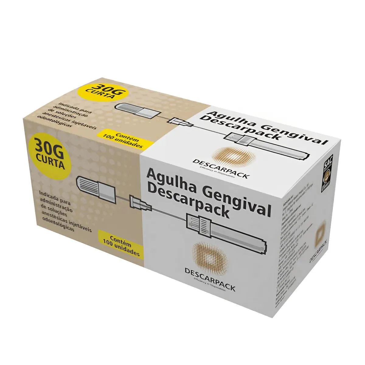 KIT AGULHA GENGIVAL CURTA 30G 25X0,30MM 500UN DESCARPACK