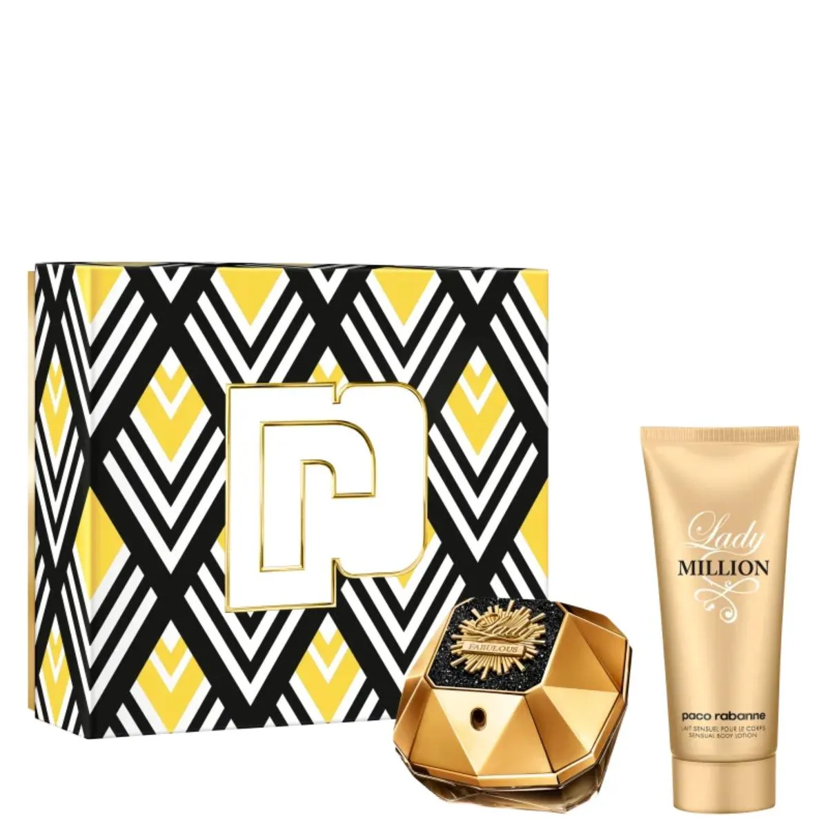 KIT LADY MILLION FABULOUS PACO RABANNE FEMININO - EDP 80ML + CREME CORPORAL 100ML