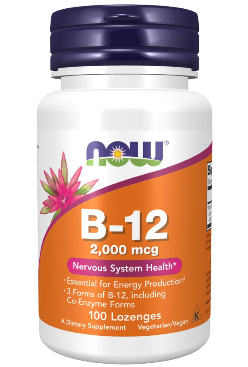 VITAMINA B12 2000MCG (100 LOZ/PASTILHAS) NOW FOODS