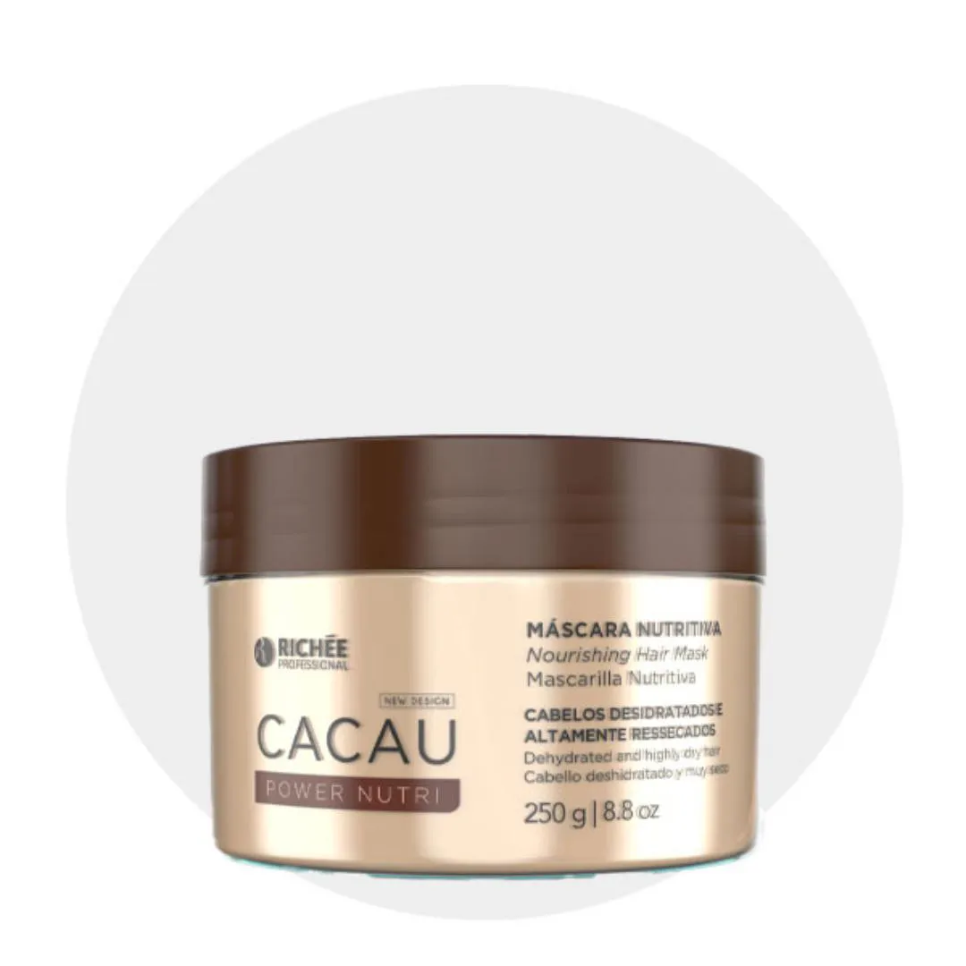 RICHéE CACAU POWER NUTRI MáSCARA CAPILAR CABELO BRILHO 250G
