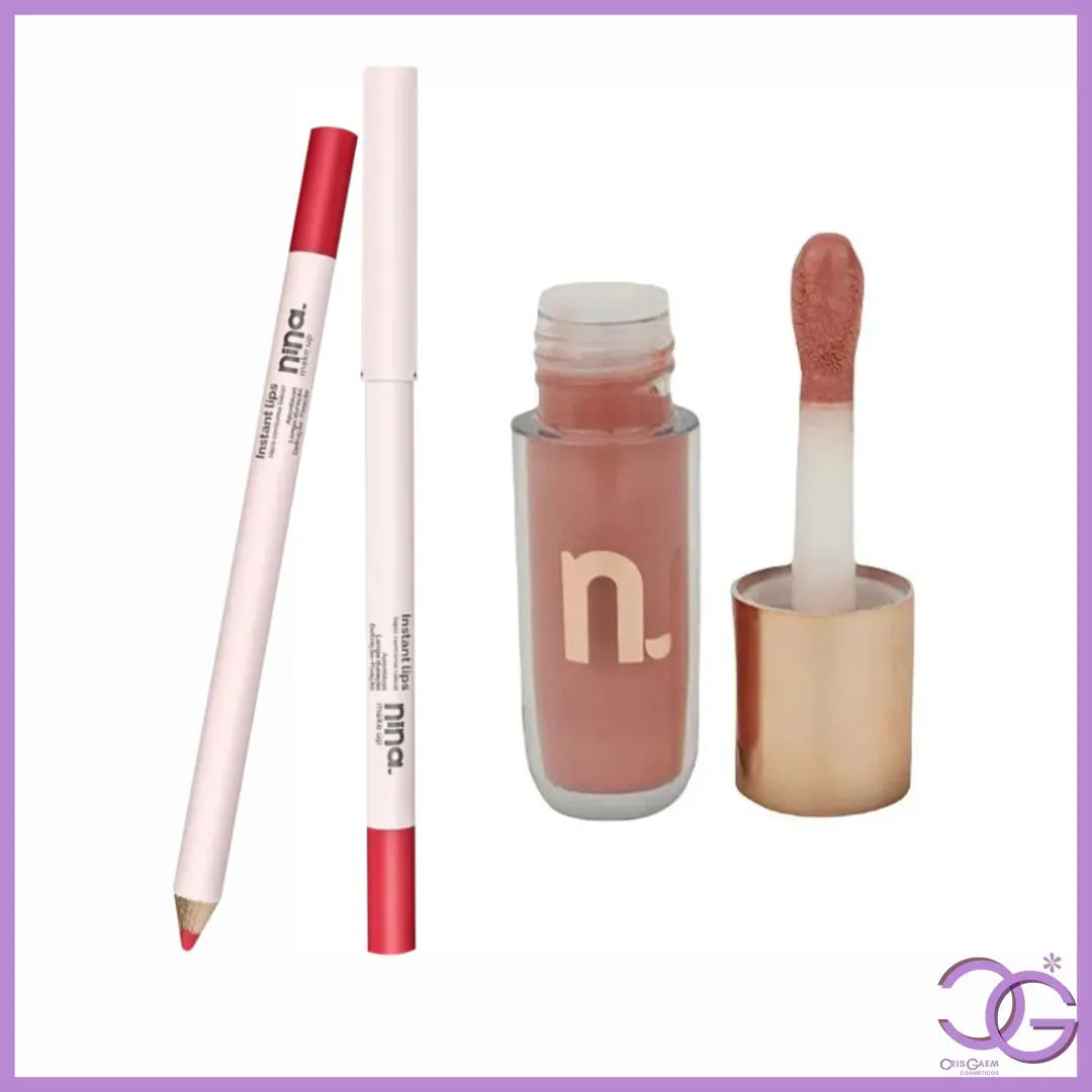 LáPIS CONTORNO LABIAL RUBI + GLOSS INSTANT GLOW BLESSED NINA