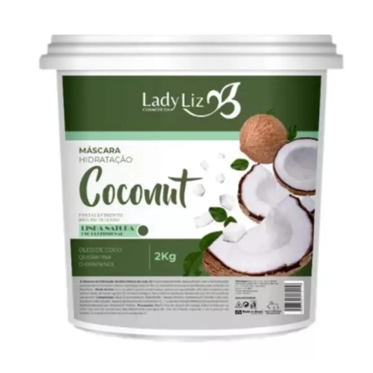 MáSCARA HIDRATAçAO PROFUNDA COCO E QUERATINA 2KG LADY LIZ