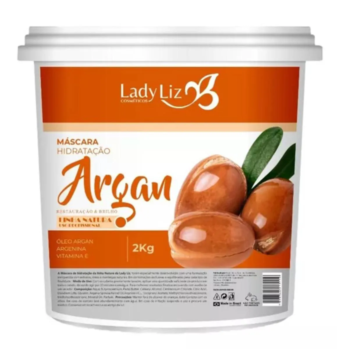 MáSCARA HIDRATAçAO PROFUNDA ARGAN VITAMINA E LADY LIZ 2KG