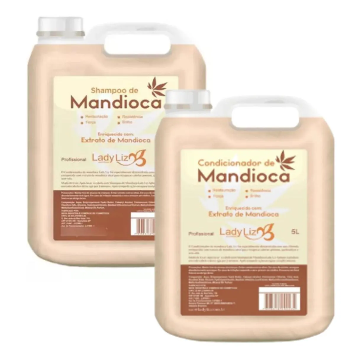 KIT HIDRATAçãO PROFUNDA EXTRATO DE MANDIOCA LADY LIZ - 2X5L