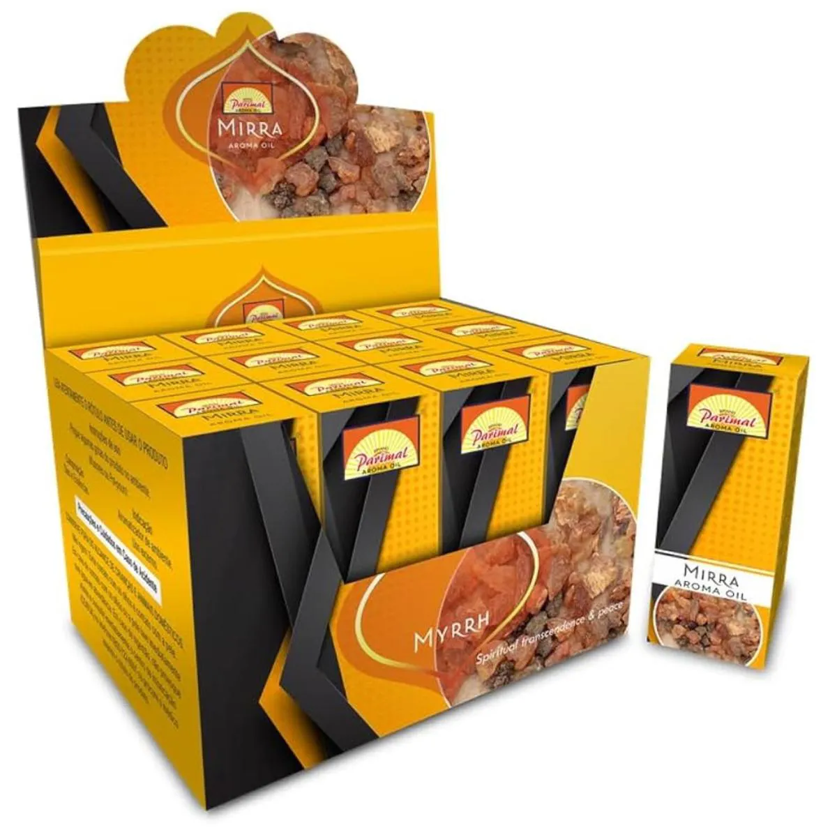 ESSENCIA CONCENTRADA PARIMAL AROMA ÓLEO MIRRA CAIXA COM 12X 10ML