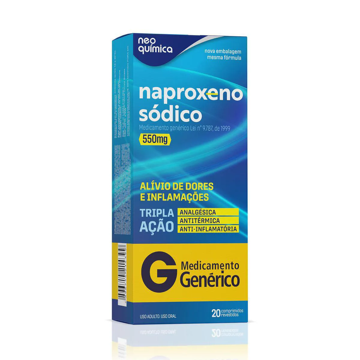 Naproxeno Sódico 550mg 20 comprimidos Neo Química Genérico