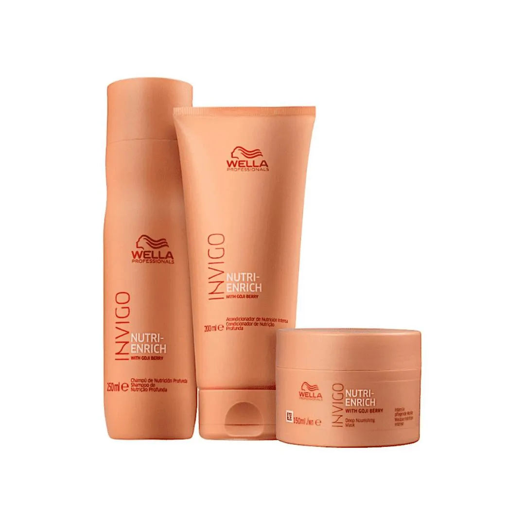 KIT WELLA INVIGO NUTRI ENRICH SHAMPOO 250ML + CONDICIONADOR 200ML + MáSCARA 150ML
