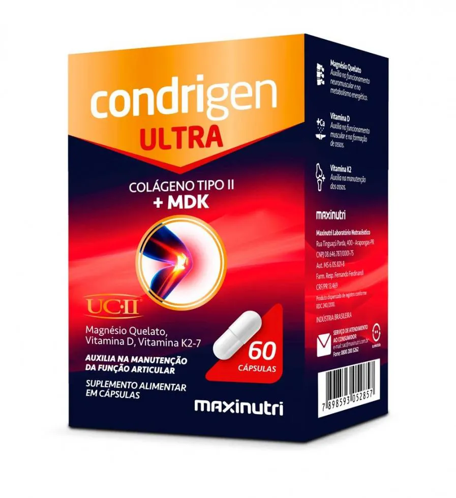 CONDRIGEN ULTRA COLáGENO TIPO II + MDK (60 CAPS) - PADRãO: ÚNICO