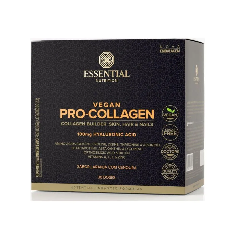 VEGAN PRO COLLAGEN DISPLAY (30 SACHêS DE 12,3G) - SABOR: LARANJA C/ CENOURA
