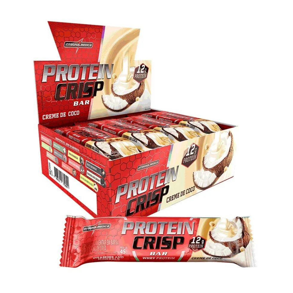 CRISP BAR CAIXA 12 UNIDADES (540G) - SABOR: CREME DE COCO
