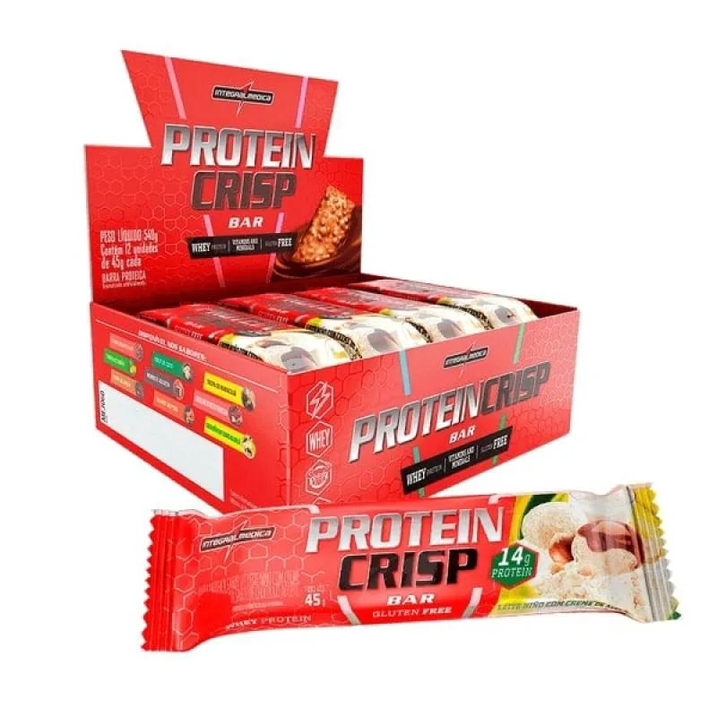 CRISP BAR CAIXA 12 UNIDADES (540G) - SABOR: LEITE NINõ C/ CREME DE AVELã