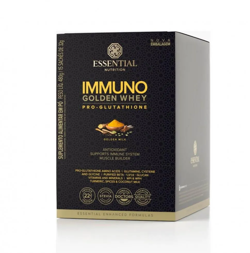 IMMUNO GOLDEN WHEY PRO-GLUTATHIONE DISPLAY (15 SACHêS DE 32G) - SABOR: GOLDEN MILK