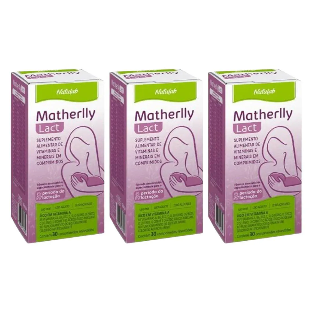 KIT 3X VITAMINA MATHERLLY LACT COM 30 COMPRIMIDOS - NATULAB