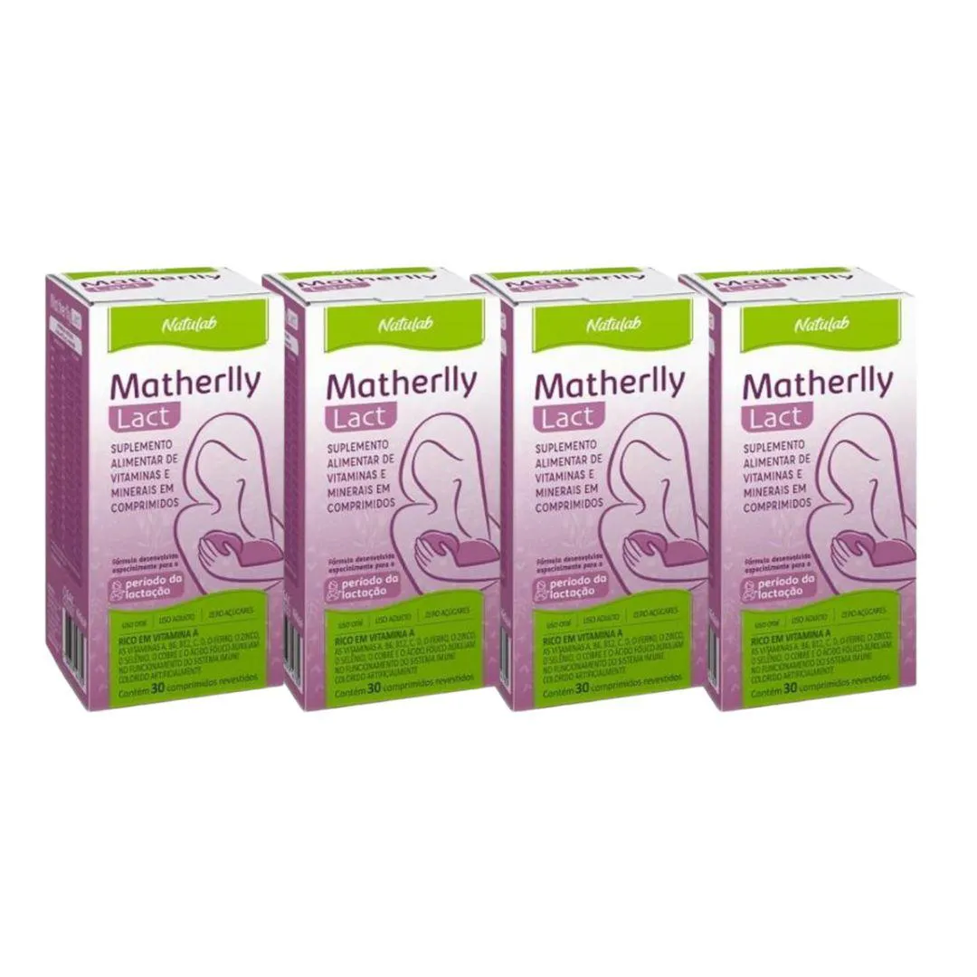 KIT 4X VITAMINA MATHERLLY LACT COM 30 COMPRIMIDOS - NATULAB