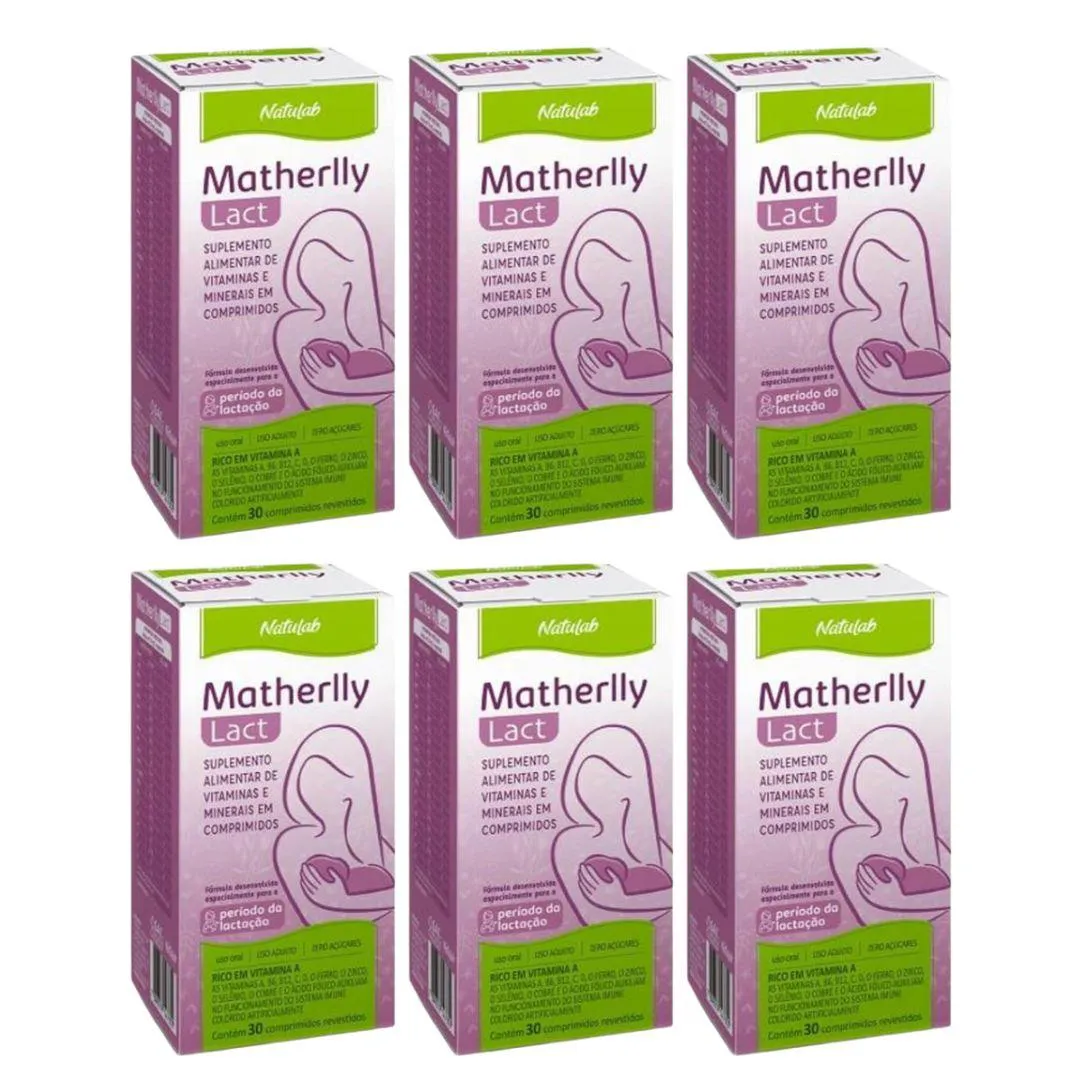 KIT 6X VITAMINA MATHERLLY LACT COM 30 COMPRIMIDOS - NATULAB
