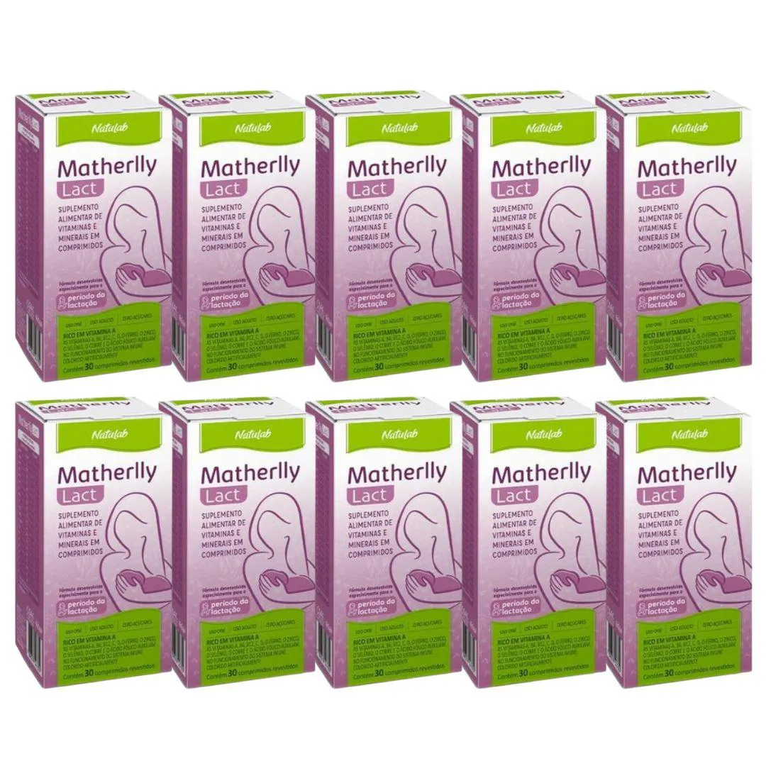 KIT 10X VITAMINA MATHERLLY LACT COM 30 COMPRIMIDOS - NATULAB
