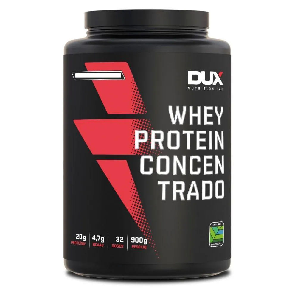 WHEY PROTEIN CONCENTRADO POTE (900G) - SABOR: MORANGO