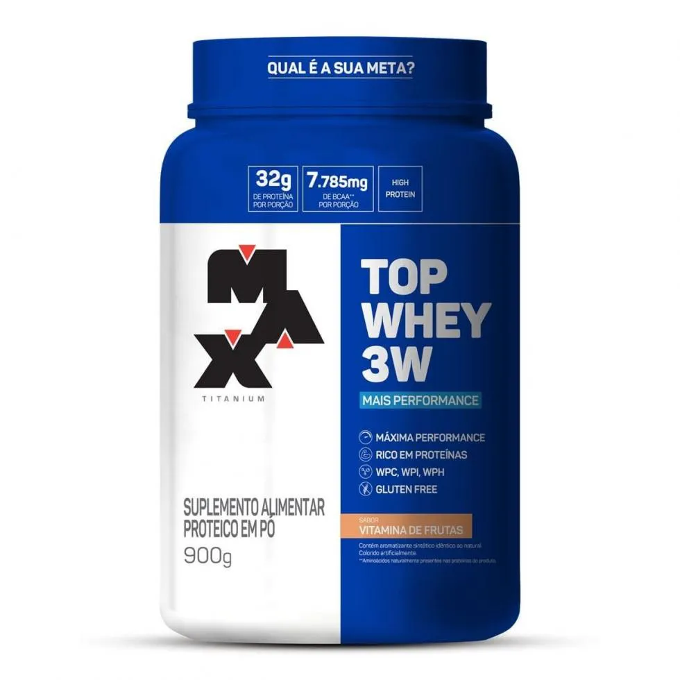 TOP WHEY 3W (900G) - SABOR: MAIS PERFORMANCE - VITAMINA DE FRUTAS
