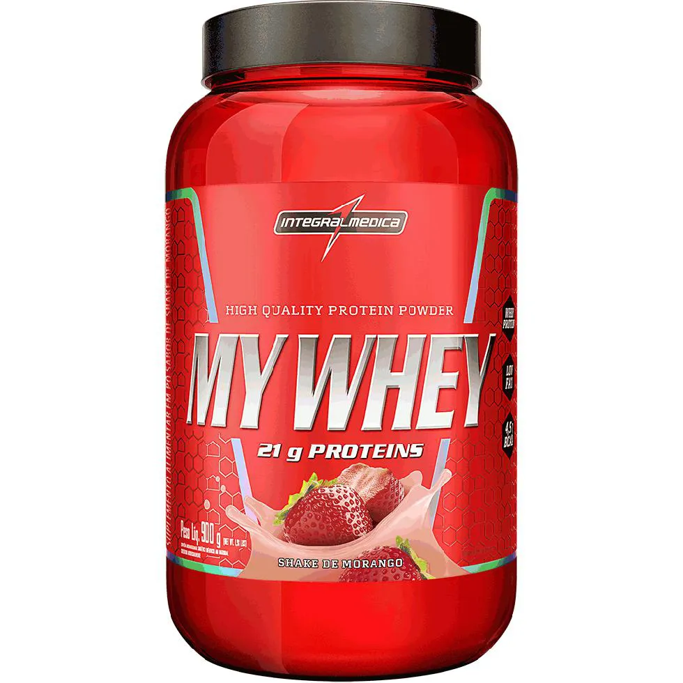 MY WHEY (900G) - SABOR: SHAKE DE MORANGO