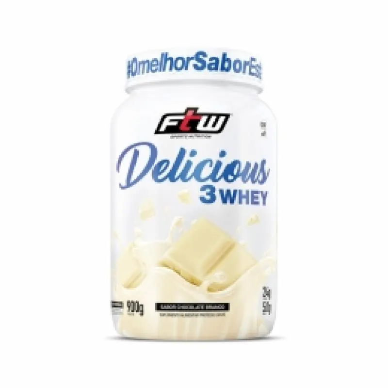 DELICIOUS 3WHEY (900G) - SABOR: CHOCOLATE BRANCO