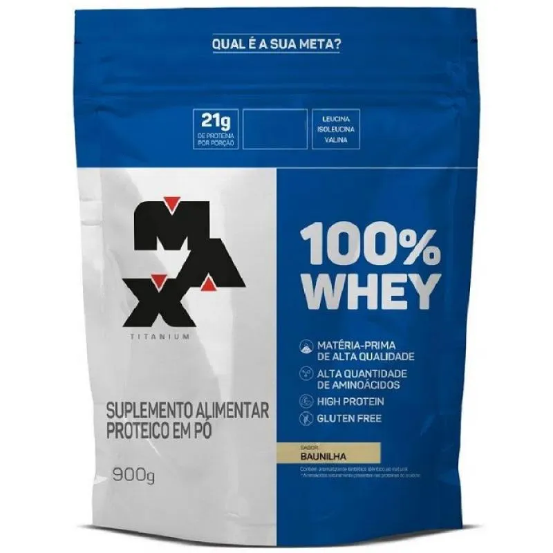 100% WHEY REFIL (900G) - SABOR: BAUNILHA