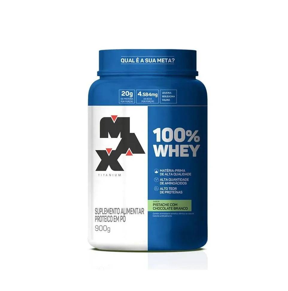 100% WHEY (900G) - SABOR: PISTACHE C/ CHOCOLATE BRANCO