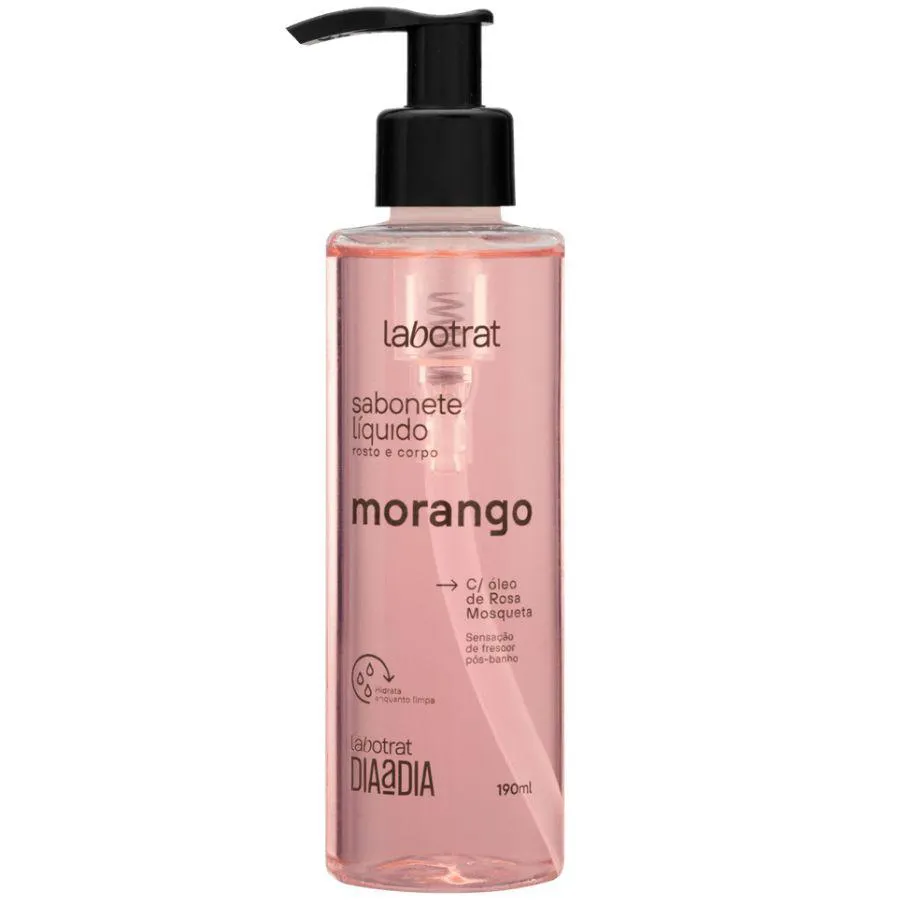 SABONETE LíQUIDO ROSTO E CORPO MORANGO 190ML - LABOTRAT