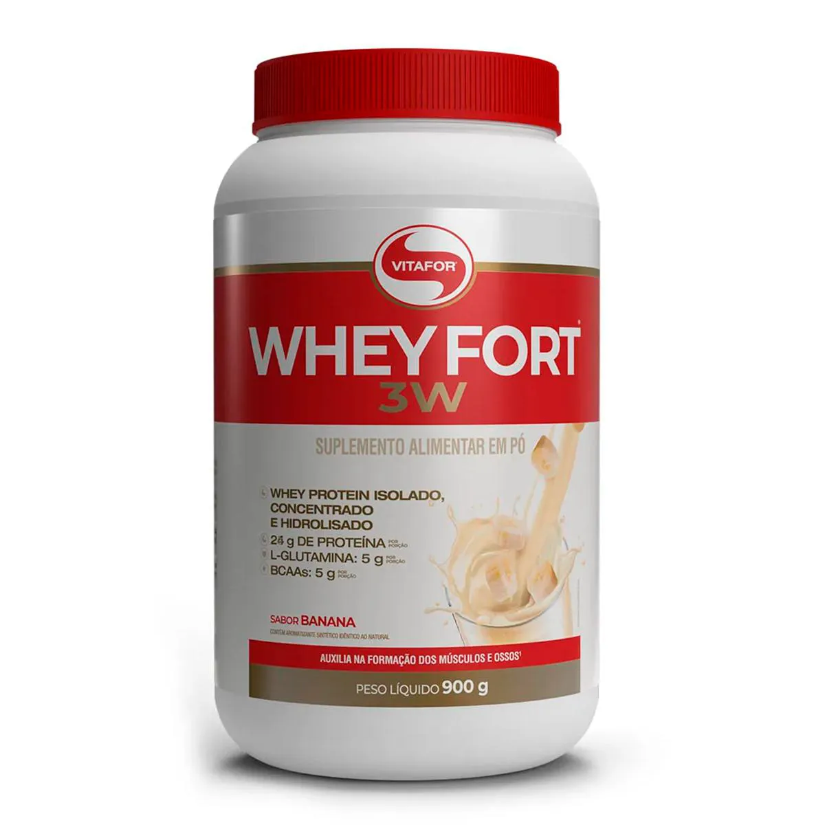 Whey Protein Vitafor Whey Fort 3W Banana 900g