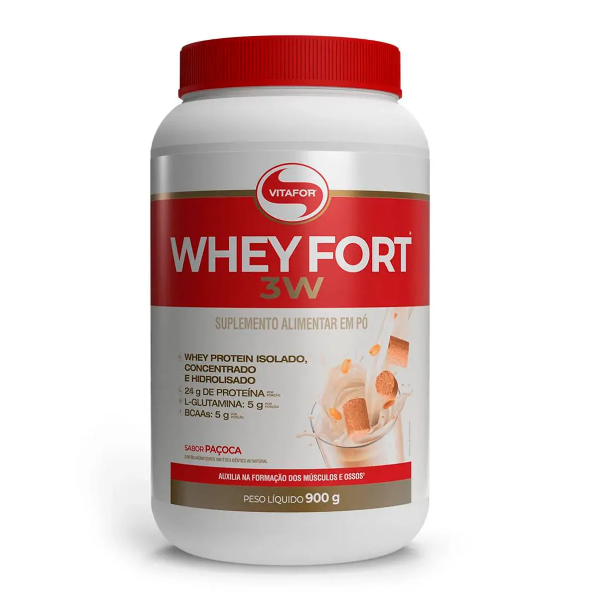 WHEY FORT 3W VITAFOR 900G PAçOCA