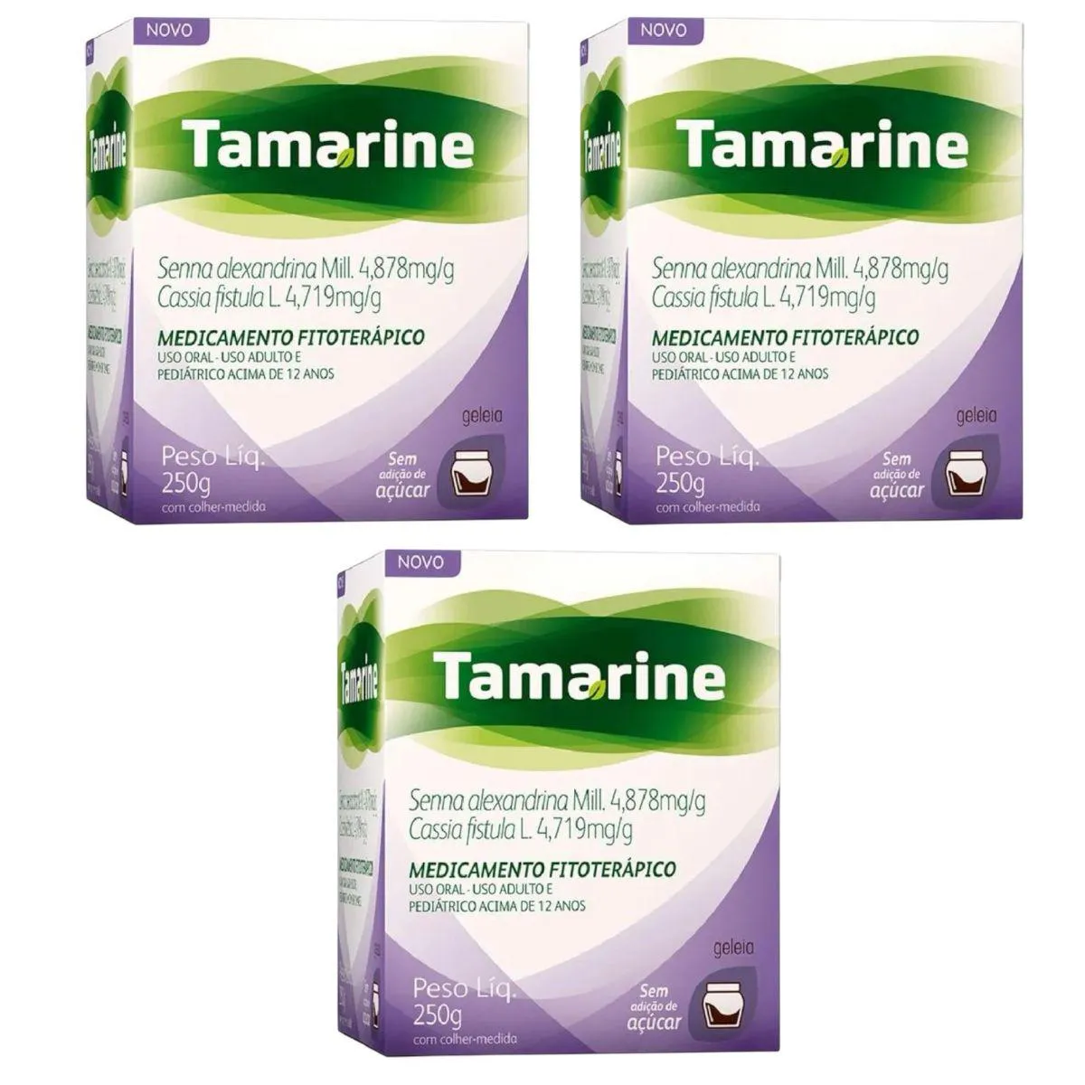 3 POTES TAMARINE AMEIXA 250G LAXANTE NATURAL SEM AçúCAR