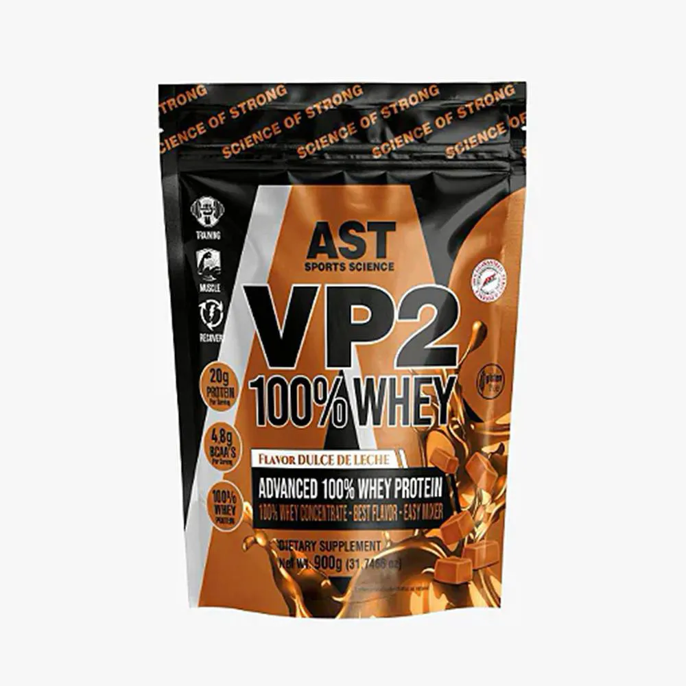 WHEY 100% VP2 CONCENTRATE 900G POUCH DOCE DE LEITE AST SPORTS SCIENCE
