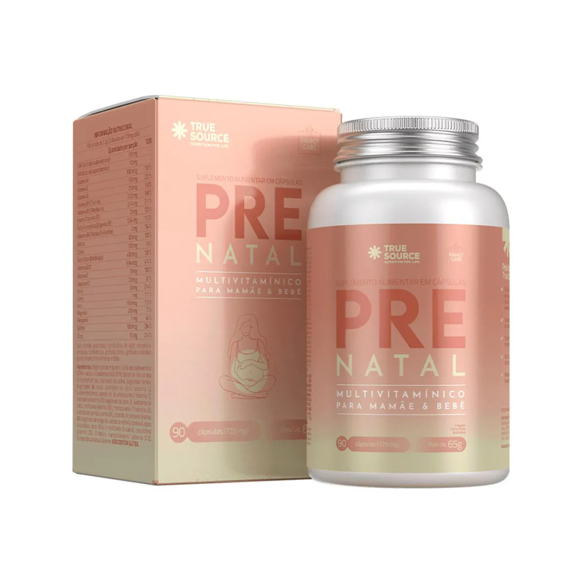 SUPLEMENTO MULTIVITAMíNICO PRé NATAL 90 CáPSULAS TRUE SOURCE