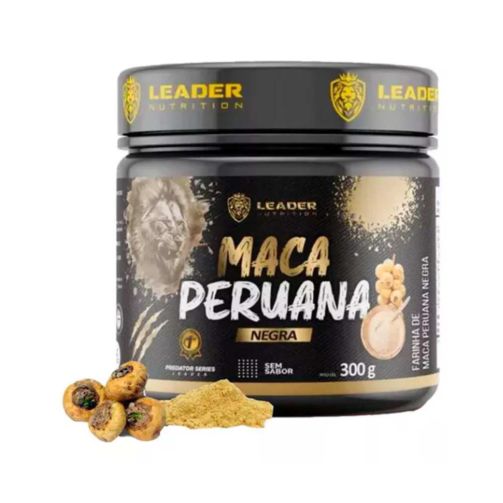 SUPLEMENTO ENERGéTICO FARINHA DE MACA BLACK 300G SEM SABOR LEADER NUTRITION