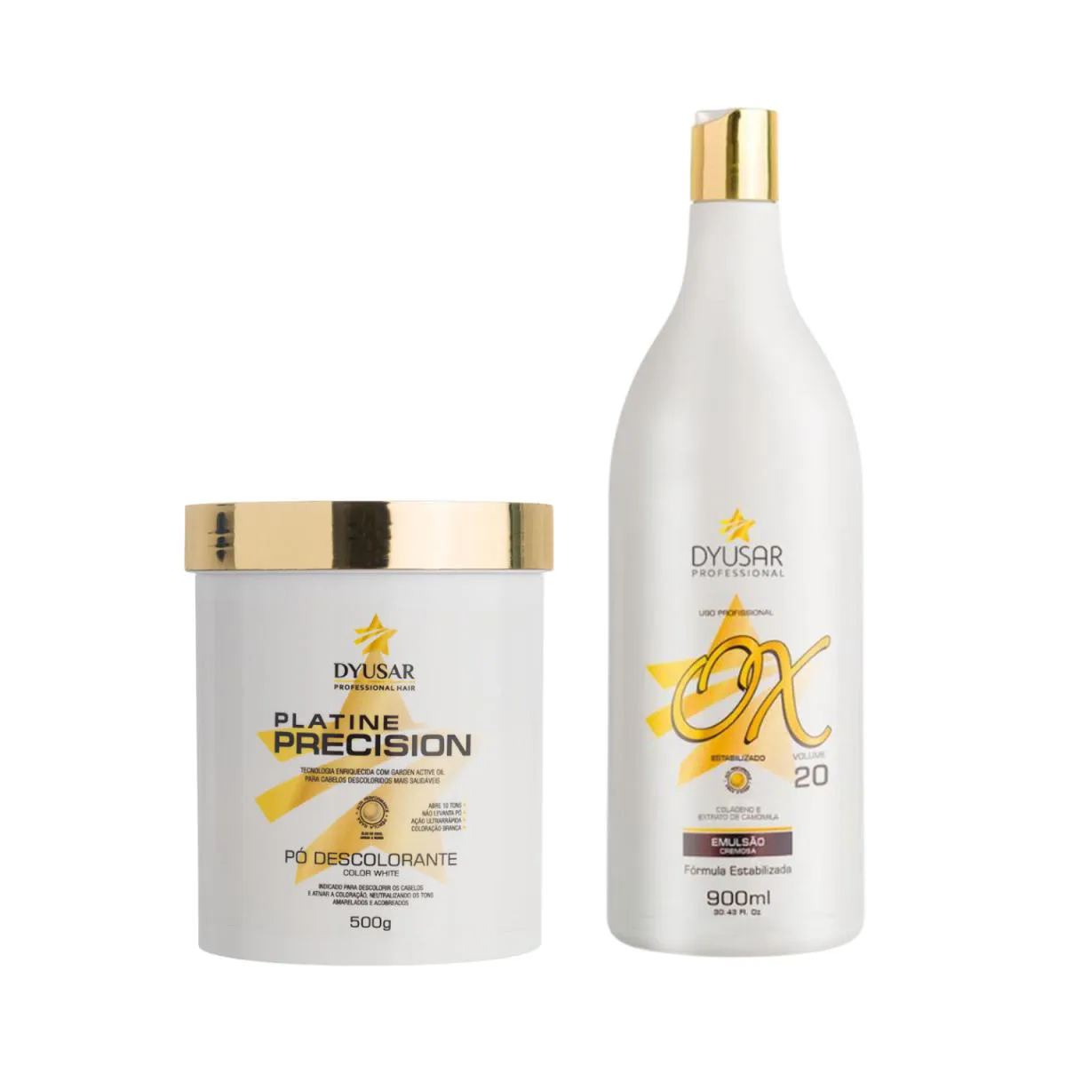 KIT 1 Pó DESCOLORANTE WHITE 500G + OXIDANTE 20 VOLUMES 900ML